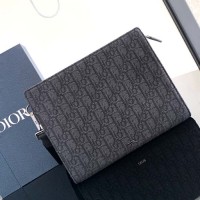 Replica Dior A5 Pouch Black Dior Oblique Jacquard