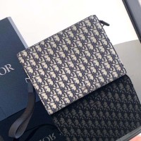 Replica Dior A5 Pouch Beige and Black Dior Oblique Jacquard