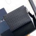 Replica Dior A5 Triangle Pouch Black CD Diamond Canvas