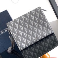 Replica Dior A5 Triangle Pouch Dior Gray CD Diamond Canvas