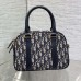 Replica Dior Medium D-Vibe Bowling Bag Blue Dior Oblique Jacquard