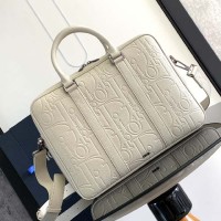 Replica Dior Zipped Briefcase Beige Dior Gravity Leather