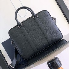 Replica Dior Zipped Briefcase Black Dior Gravity Leather