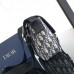 Replica Kids' Messenger Bag Blue Smooth Calfskin and Beige and Black Dior Oblique Jacquard