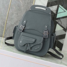 Replica Dior Maxi Gallop Backpack Deep Gray Grained Calfskin