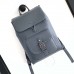 Replica Dior Saddle Backpack with Flap Deep Gray Grained Calfskin