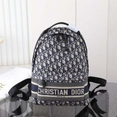 Replica DiorTravel Backpack Blue Dior Oblique Jacquard