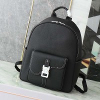 Replica Dior Saddle Zip Backpack Black Grained Calfskin