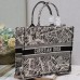 Replica Large Dior Book Tote Beige and Navy Blue Plan de Paris Embroidery