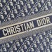 Replica Large Dior Book Tote Blue Dior Oblique Embroidery and Calfskin