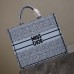 Replica Large Dior Book Tote Pale Blue and Black Miss Dior Allover Embroidery