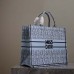 Replica Large Dior Book Tote Pale Blue and Black Miss Dior Allover Embroidery