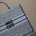 Replica Large Dior Book Tote Pale Blue and Black Miss Dior Allover Embroidery