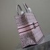 Replica Large Dior Book Tote White and Pale Pink Miss Dior Allover Embroidery