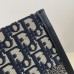 Replica Medium Dior Book Tote Blue Dior Oblique Embroidery and Calfskin