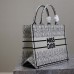 Replica Medium Dior Book Tote White and Black Miss Dior Allover Embroidery