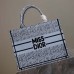 Replica Medium Dior Book Tote Pale Blue and Black Miss Dior Allover Embroidery