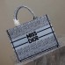 Replica Medium Dior Book Tote Pale Blue and Black Miss Dior Allover Embroidery