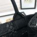 Replica Small Dior Book Tote Black D-lace Butterfly Embroidery With 3d Macrame Effect