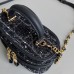 Replica Dior Caro Mini Vanity Case Black Cannage Tweed Embroidery