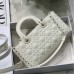 Replica Medium Lady D-Joy Bag Latte Cannage Calfskin with Diamond Motif