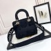 Replica Medium Lady D-Lite Bag Black D-lace Butterfly Embroidery With 3d Macrame Effect