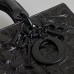 Replica Medium Lady D-Sire Bag Black Macrocannage Crinkled Calfskin