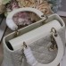 Replica Medium Lady Dior Bag White Cannage Lambskin