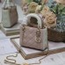 Replica Mini Lady Dior Bag Two-Tone Latte and Powder Pink Cannage Lambskin