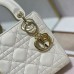 Replica Mini Lady Dior Bag White Pearlescent Cannage Lambskin