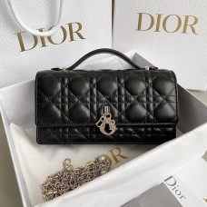 Replica My Dior Mini Bag Black Cannage Lambskin