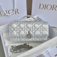 Replica My Dior Mini Bag Silver Cannage Lambskin