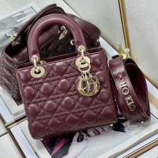 Replica Small Lady Dior Bag burgundy