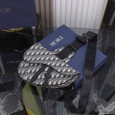 Replica Dior Saddle Bag Beige and Black Dior Oblique Jacquard