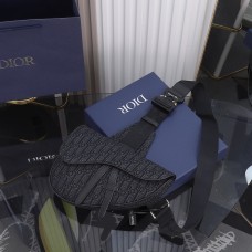 Replica Dior Saddle Bag Black Dior Oblique Jacquard
