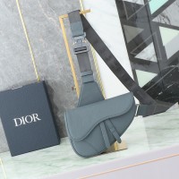 Replica Dior Saddle Bag Deep Gray Grained Calfskin