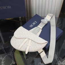 Replica Dior Saddle Bag White Dior Oblique Jacquard