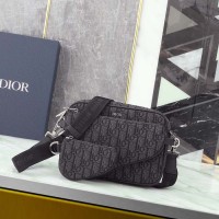 Replica Dior Saddle Triple Pouch Black Dior Oblique Jacquard