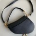 Dior Saddle Bag with Strap Black Grained Calfskin