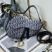 Elegant Dior Bag Replica in Classic Saddle Bag with Strap Blue Denim