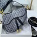 Elegant Dior Bag Replica in Classic Saddle Bag with Strap Blue Denim