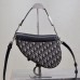 Replica Dior Saddle Bag with Strap Blue Dior Oblique Jacquard and Smooth Calfskin