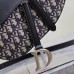 Replica Dior Saddle Bag with Strap Blue Dior Oblique Jacquard and Smooth Calfskin