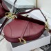 shop Dior Saddle Bag with Strap dark red