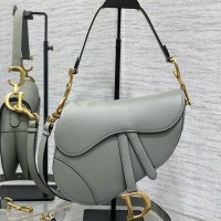 Elegant Dior Bag Replica in Classic Saddle Bag with Strap gray