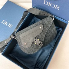 Replica Dior Saddle Messenger Bag Black Dior Oblique Jacquard