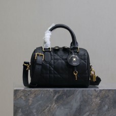 Replica Dior Groove 20 Bag Black Macrocannage Calfskin