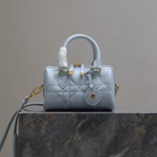 Replica Dior Groove 16 Mini Bag Pale Blue Macrocannage Calfskin