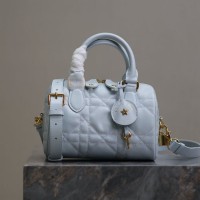 Replica Dior Groove 20 Bag Pale Blue Macrocannage Calfskin