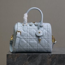 Replica Dior Groove 25 Bag Pale Blue Macrocannage Calfskin